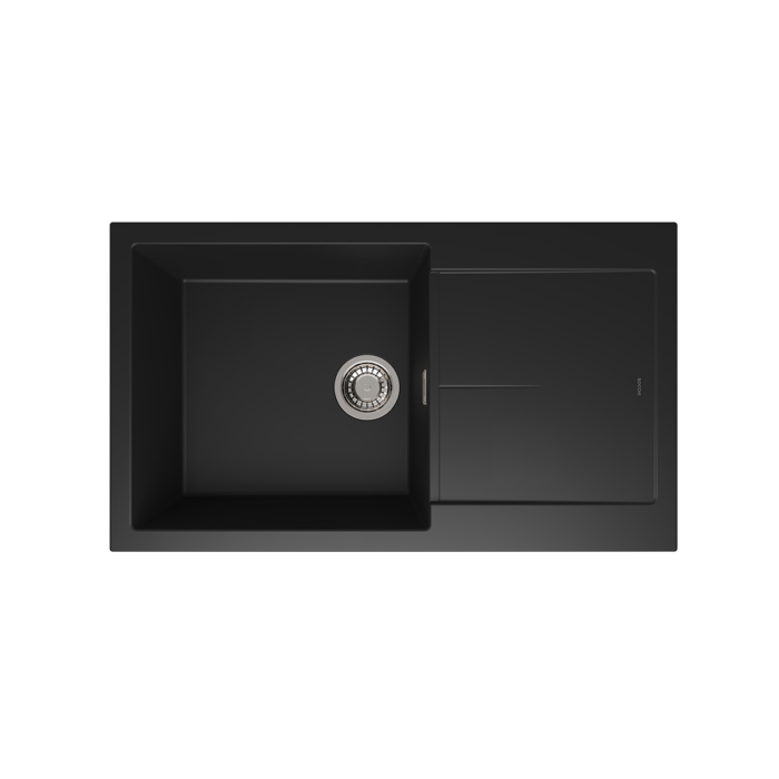 Bocchi Prato 860x500 Tek Gözlü Damlalıklı Deep Black - GE-074-8610 - Granit Mutfak Eviyeleri - 1