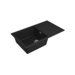 Bocchi Prato 860x500 Tek Gözlü Damlalıklı Deep Black - GE-074-8610 - Granit Mutfak Eviyeleri