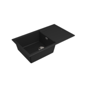 Bocchi Prato 860x500 Tek Gözlü Damlalıklı Deep Black - GE-074-8610 - Granit Mutfak Eviyeleri