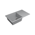 Bocchi Prato 860x500 Tek Gözlü Damlalıklı Urban Grey - GE-077-8610 - Granit Mutfak Eviyeleri