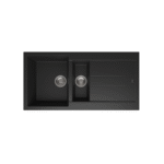 Bocchi Prato 990x500 1.5 Gözlü Damlalıklı Deep Black