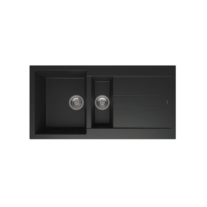 Bocchi Prato 990x500 1.5 Gözlü Damlalıklı Deep Black