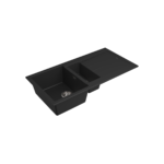 Bocchi Prato 990x500 1.5 Gözlü Damlalıklı Deep Black - GE-074-9915 - Granit Mutfak Eviyeleri