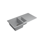 Bocchi Prato 990x500 1.5 Gözlü Damlalıklı Urban Grey - GE-077-9915 - Granit Mutfak Eviyeleri