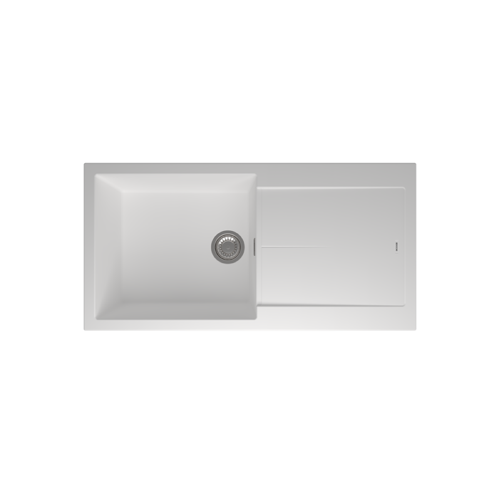 Bocchi Prato 990x500 Tek Gözlü Damlalıklı Bianco Latte - GE-075-9910 - Granit Mutfak Eviyeleri - 1