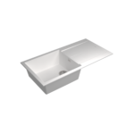 Bocchi Prato 990x500 Tek Gözlü Damlalıklı Bianco Latte - GE-075-9910 - Granit Mutfak Eviyeleri