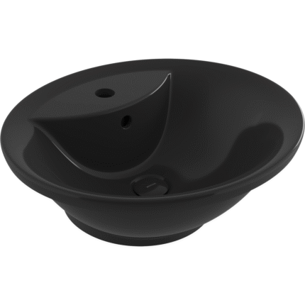 Bocchi Verona Bat Banklı Tezgah Altı Lavabo 50 cm -Parlak Siyah