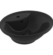 Bocchi Verona Bat Banklı Tezgah Üstü Lavabo 50 cm - Parlak Siyah - 1046-005-0135 - Tezgah Üstü Lavabo