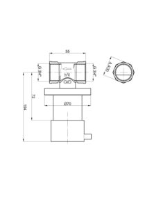 GPD Espina Ankastre Ara Kesme Vanası 3/4 Büyük Volan Siyah AAK72-S