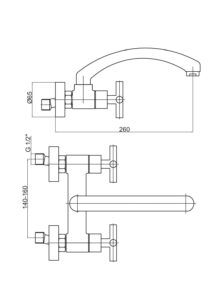 GPD Nino Aplike Döner Eviye Bataryası Krom ADE05 - ADE05 - Duvardan Eviye Bataryası - 1