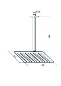 GPD Ankastre Duş Başlığı Tavandan 250x250 Rose Gold Pvd ADS19-R - ADS19-R - Tepe Duşları - 1