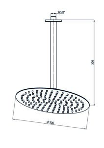 GPD Ankastre Duş Seti Tavandan Ø300 Gold Pvd ADS22-A - ADS22-A - Tepe Duşları - 1