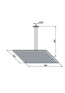 GPD Ankastre Duş Seti Tavandan 400x400 Krom ADS23 - ADS23 - Tepe Duşları - 1