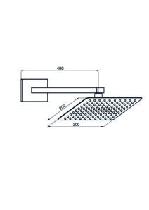 GPD Ankastre Duş Seti Duvardan 200x200 Gold Pvd ADS27-A - ADS27-A - Tepe Duşları - 1