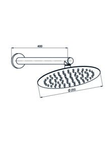 GPD Ankastre Duş Seti Duvardan Ø250 Gold Pvd ADS30-A