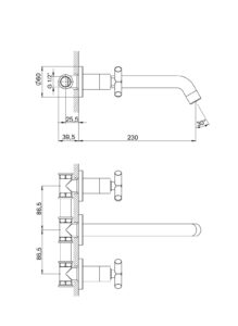 GPD Nino Duvardan Ankastre Lavabo Bataryası Krom DAB05