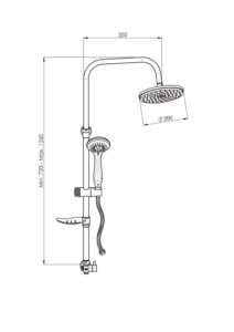 GPD Duş Seti 5 Fonksiyonlu El Duşu Ø200 Krom DST19-1