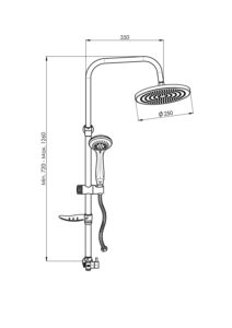 GPD Duş Seti 5 Fonksiyonlu El Duşu Ø250 Krom DST23