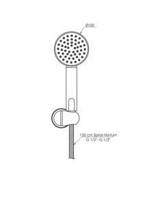 GPD Askılı Duş Seti Tek Fonksiyonlu Ø100 Gold Pvd DST28-A - DST28-A - Duş Başlığı El Duşu, Duş Setleri - 1