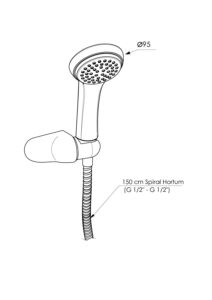 GPD Askılı Duş Seti Tek Fonksiyonlu Ø95 Krom DST40