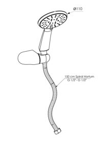 GPD Askılı Duş Seti 5 Fonksiyonlu Ø110 Krom DST51 - DST51 - Duş Başlığı El Duşu, Duş Setleri - 1