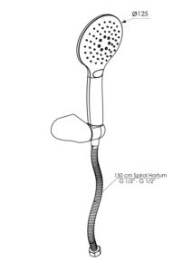 GPD Askılı Duş Seti 3 Fonksiyonlu Ø125 Siyah DST56-S - DST56-S - Duş Başlığı El Duşu, Duş Setleri - 1