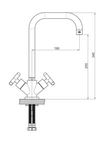 GPD Nino Döner L Borulu Eviye Bataryası Krom LEB05