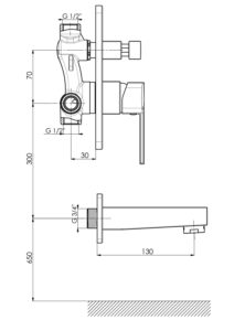 GPD Pedra Ankastre Banyo Bataryası Siyah MAB160-S