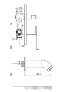 GPD Gildo Ankastre Banyo Bataryası Krom MAB165