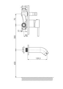 GPD Espina Ankastre Banyo Bataryası Krom MAB70