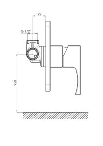 GPD Fuego Ankastre Duş Bataryası Krom MAD105