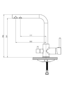 GPD Espina Arıtma Çıkışlı Eviye Bataryası Siyah MAR71-S