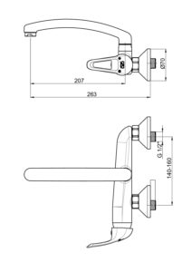 GPD Adrio Üstten Aplike Eviye Bataryası Krom MAU120 - MAU120 - Duvardan Eviye Bataryası - 1