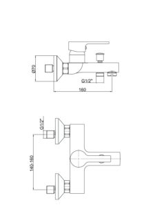 GPD Solus Banyo Bataryası Krom MBB55 - MBB55 - Banyo Bataryası - 1