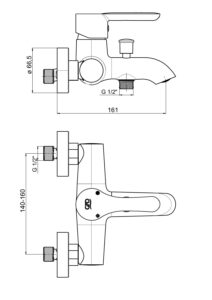 GPD Felis Banyo Bataryası Krom MBB75
