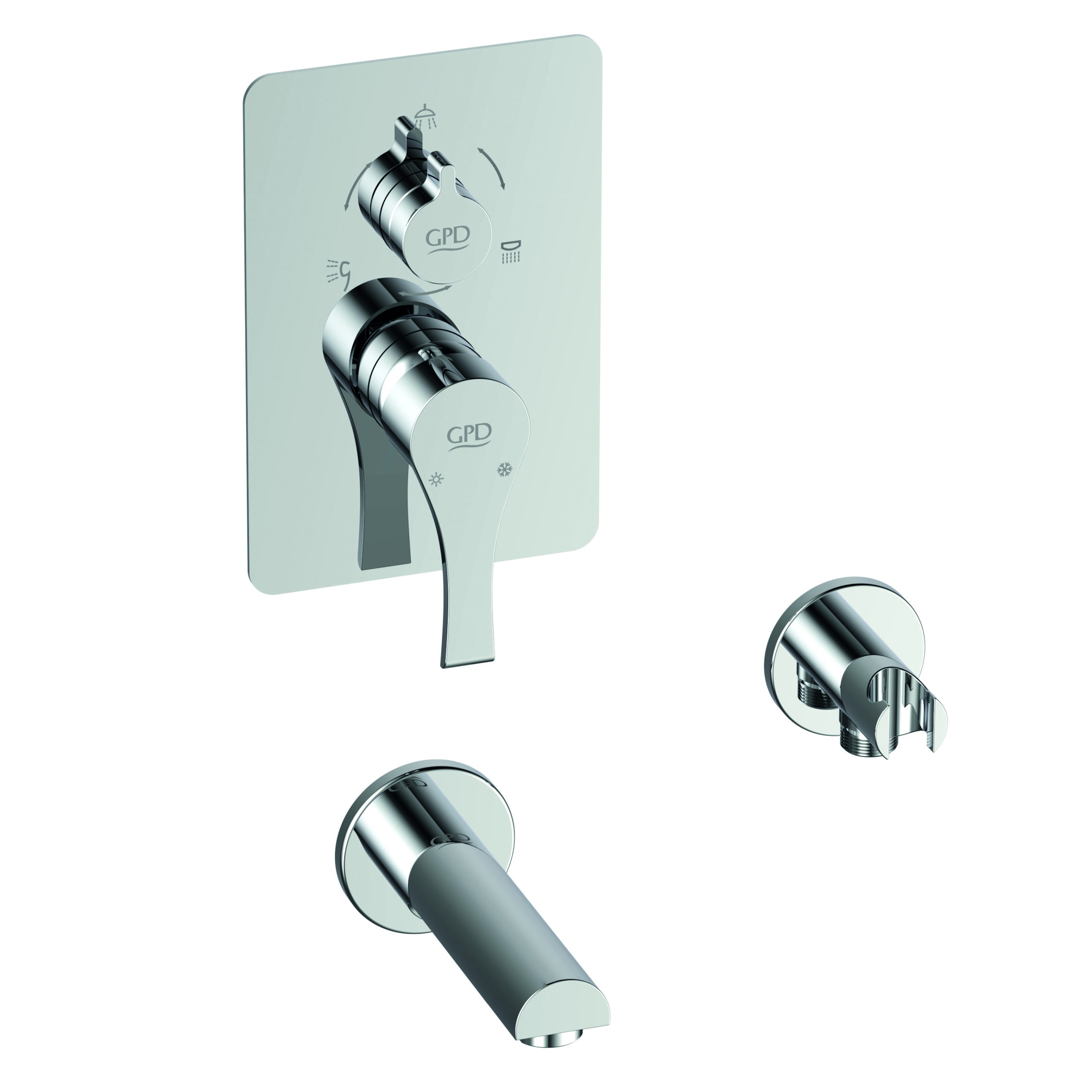 GPD Atros Mix Çevirmeli Ankastre Batarya Tsen817 Krom MCA66 GPD Atros Mix Çevirmeli Ankastre Batarya Tsen817 Krom MCA66