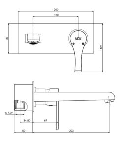GPD Atros Duvardan Ankastre Lavabo Bataryası Krom MDA65