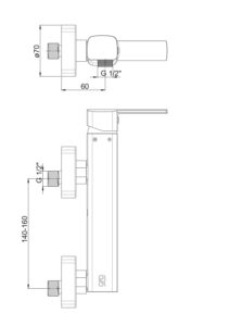 GPD Pedra Duş Bataryası Siyah MDB160-S
