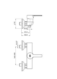 GPD Solus Duş Bataryası Krom MDB55