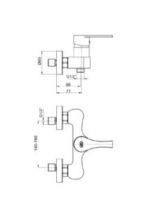 GPD Ankastre Duş Bataryası Siyah MDB65-S - MDB65-S - Ankastre Duş Bataryası - 1