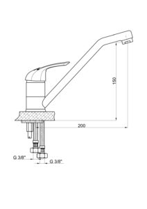 GPD Adrio Döner Eviye Bataryası Krom MEB120