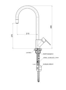 GPD Atros Spiralli Eviye Bataryası Tek Fonksiyonlu Krom MES66