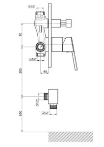 GPD Ritmo Ankastre Kabin Bataryası Krom MKB85