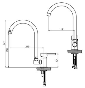 GPD Espina Pencere Önü Eviye Bataryası Krom MPN70 - MPN70 - Mutfak Eviye Bataryası - 1