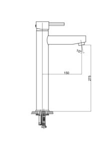 GPD Espina Set Üstü Lavabo Bataryası Siyah MSL70-S - MSL70-S - Lavabo Bataryası - 1