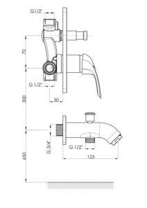 GPD Adrio Tam Ankastre Banyo Bataryası Krom MTA120