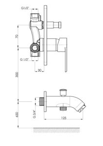 GPD Atros Tam Ankastre Banyo Bataryası Krom MTA65 - MTA65 - Ankastre Banyo Bataryası - 1