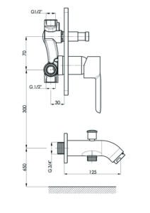 GPD Felis Tam Ankastre Banyo Bataryası Krom MTA75