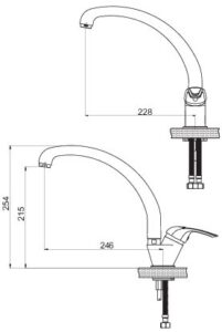 GPD Adrio Tek Gövde Eviye Bataryası Siyah MTE120-S