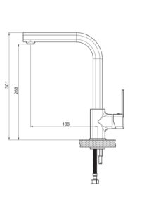 GPD Pedra Tek Gövde Eviye Bataryası Siyah MTE160-S